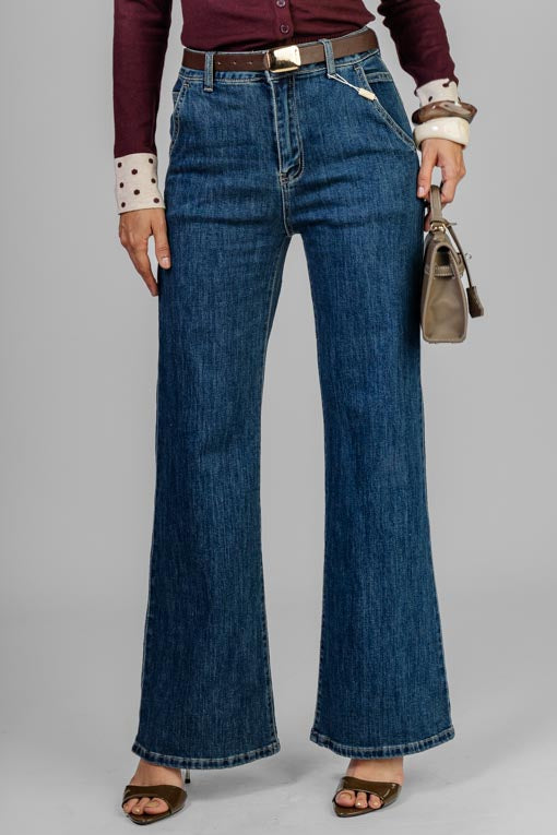 PANTALON MEZCLILLA CINTO CAFE