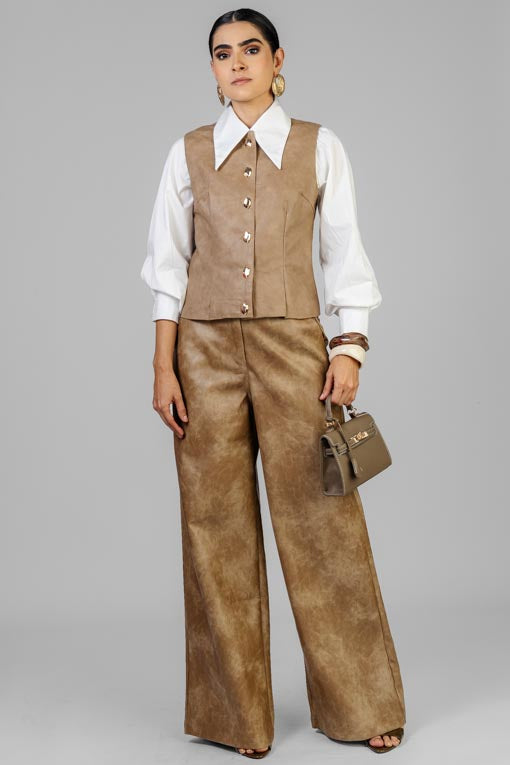 CONJUNTO CHALECO VINIPIEL