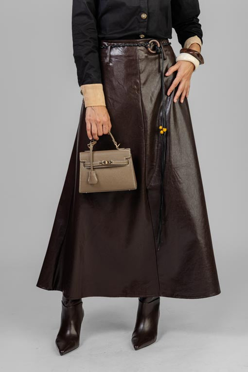 FALDA VINIPIEL CINTO CUENTAS