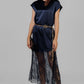 VESTIDO SATINADO AZUL MARINO