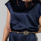 VESTIDO SATINADO AZUL MARINO