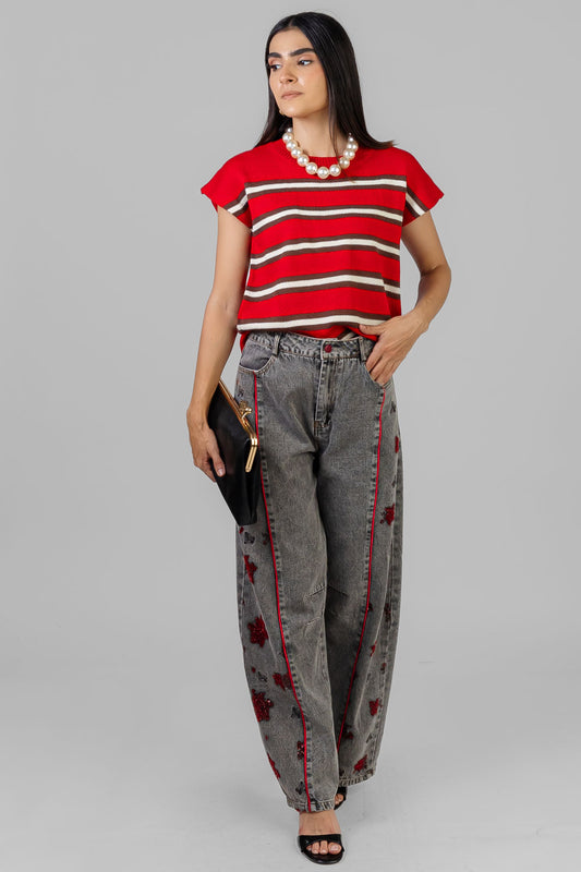 BLUSA TEJIDA A RAYAS