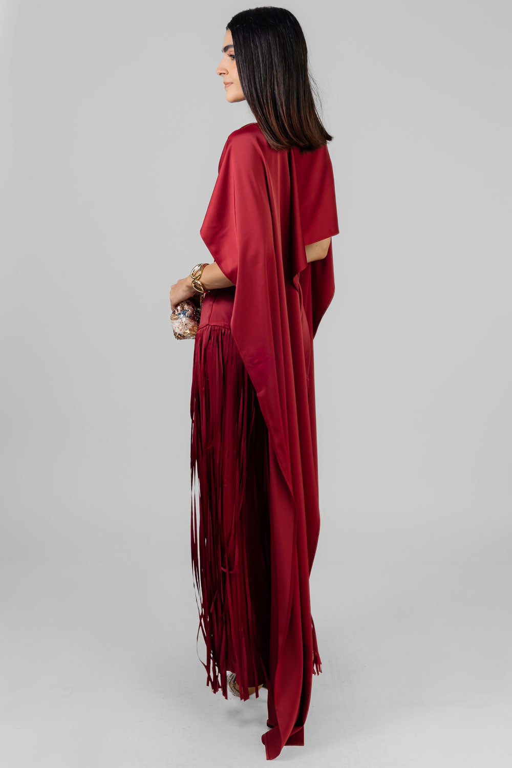 VESTIDO CAPA CON FLECOS