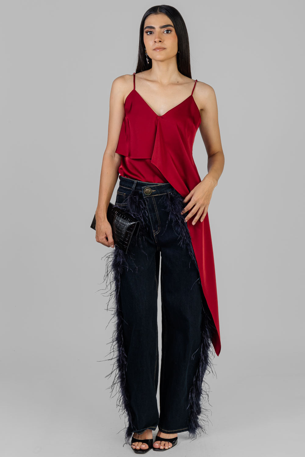 PANTALON DENIM PLUMAS