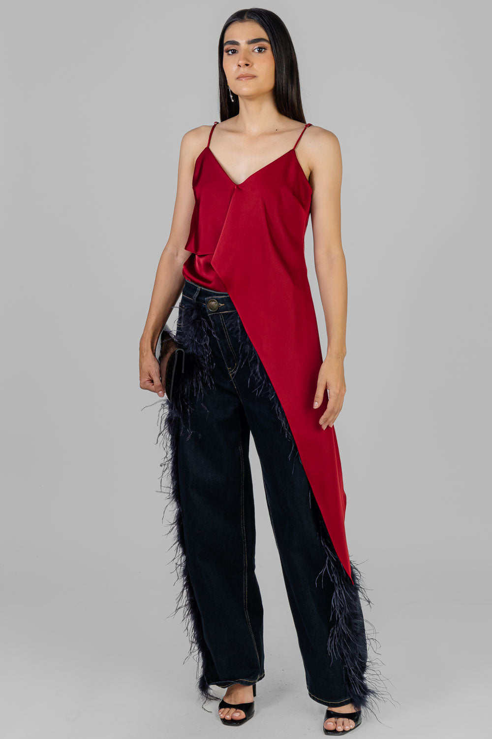 PANTALON DENIM PLUMAS