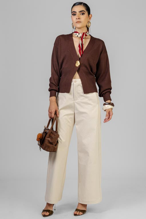 BLUSA TEJIDA BOTON DORADO