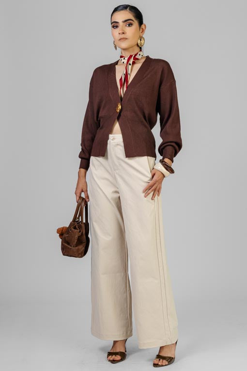 BLUSA TEJIDA BOTON DORADO