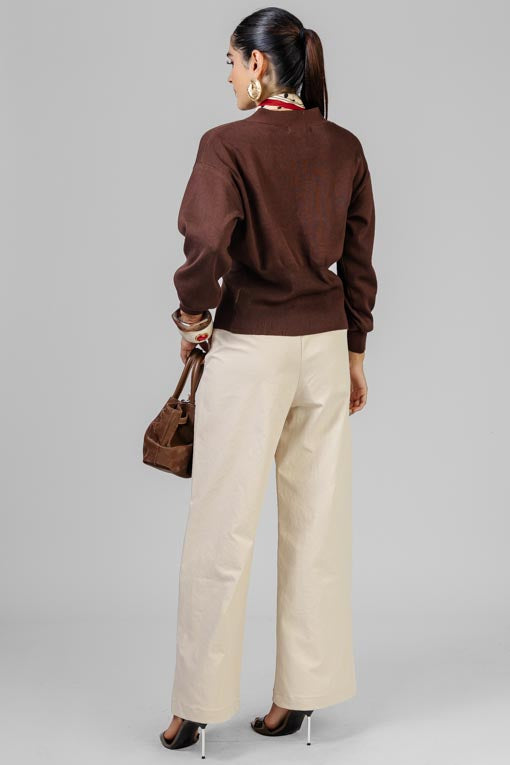 BLUSA TEJIDA BOTON DORADO