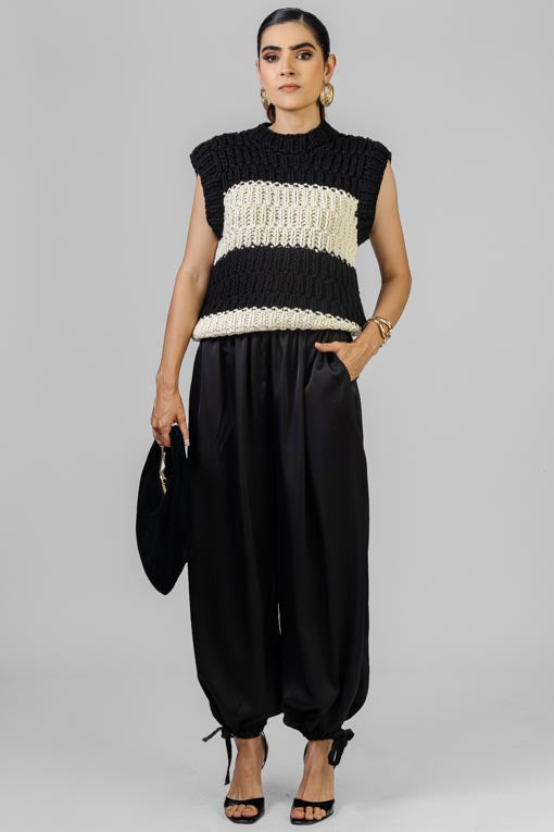 CHALECO TEJIDO BICOLOR