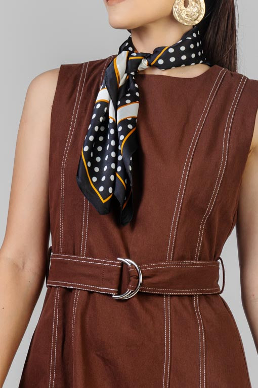 VESTIDO GABARDINA PESPUNTES