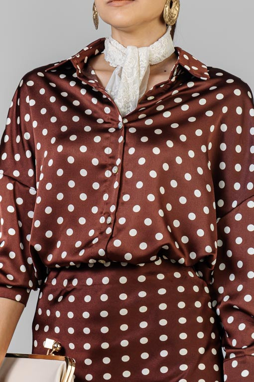 CONJUNTO CAMISA Y FALDA POLKA