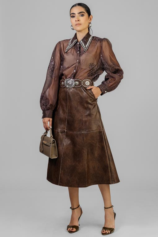 BLUSA CUELLO CRISTALES