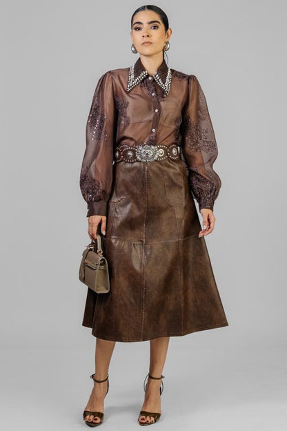 BLUSA CUELLO CRISTALES