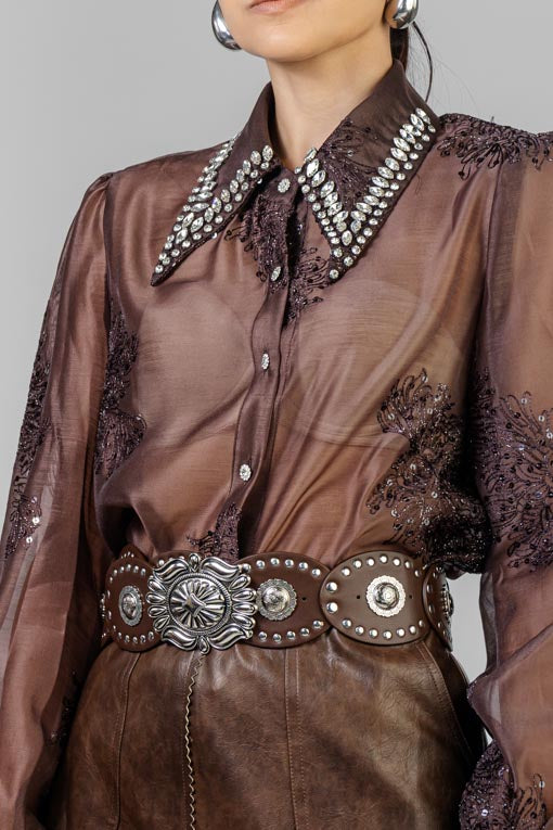 BLUSA CUELLO CRISTALES