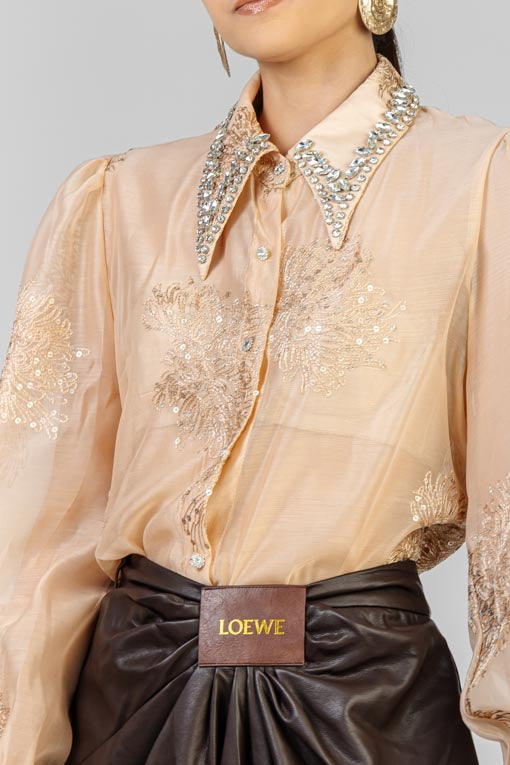 BLUSA CUELLO CRISTALES