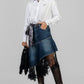 FALDA DENIM CON ENCAJE