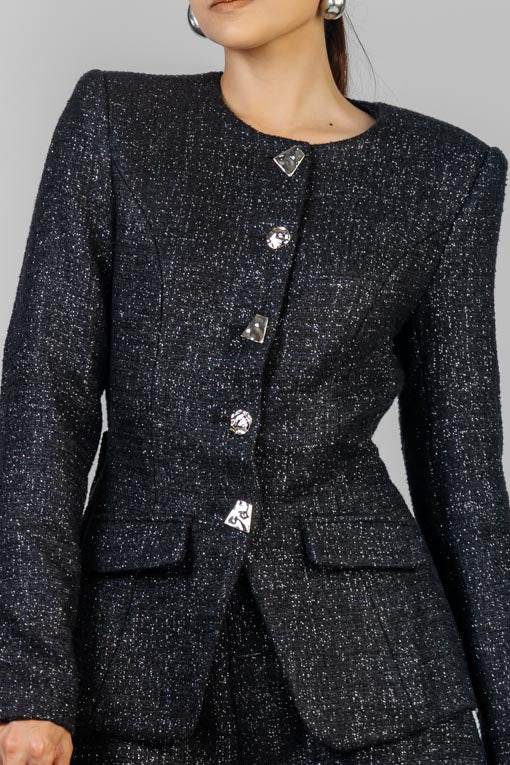 CONJUNTO SACO Y SHORT TWEED