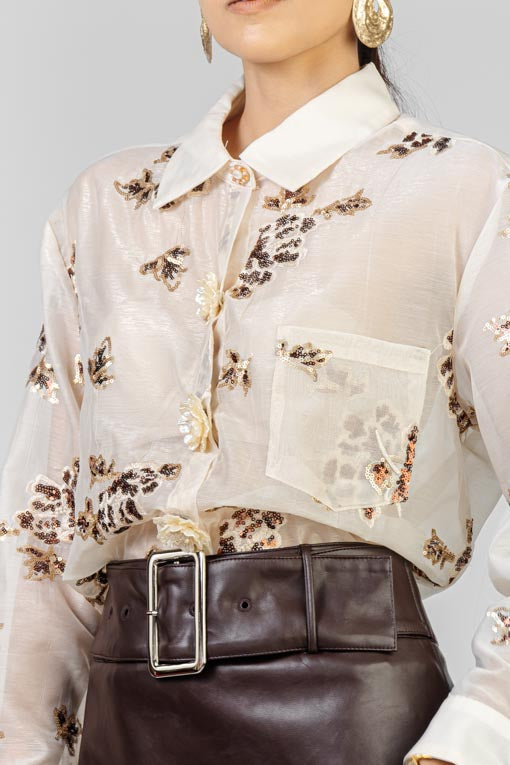 BLUSA ORGANZA LENTEJUELAS