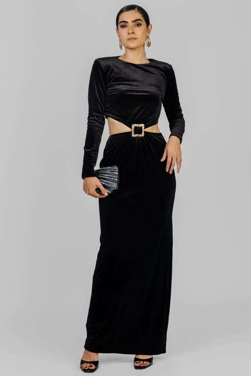 VESTIDO VELVET NEGRO