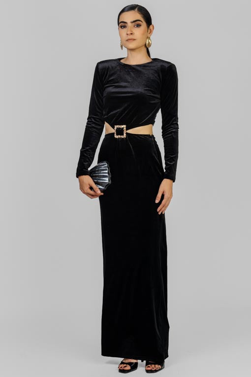VESTIDO VELVET NEGRO