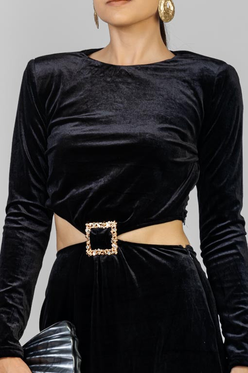 VESTIDO VELVET NEGRO