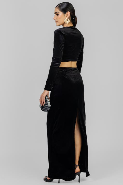 VESTIDO VELVET NEGRO