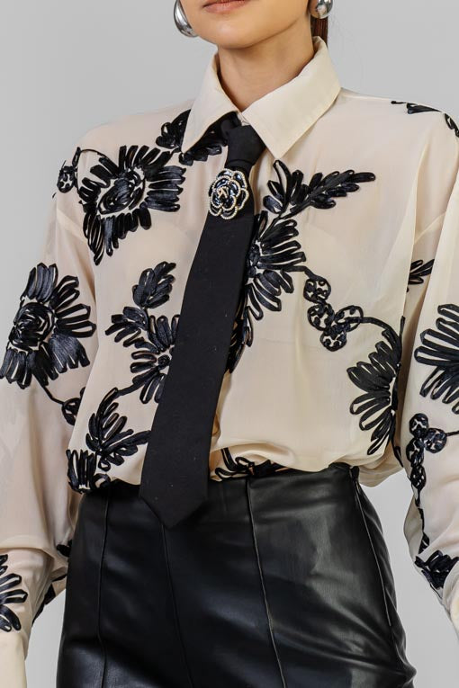 BLUSA BLACK BLOOM CHIC