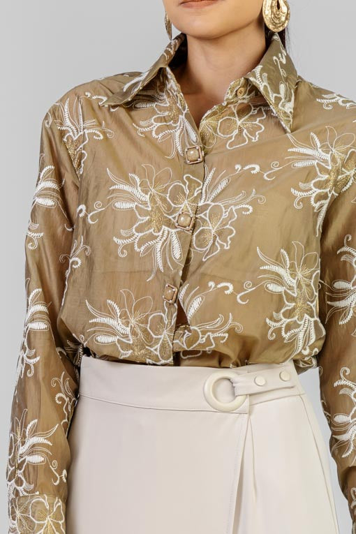 BLUSA FLORAL ORO VINTAGE