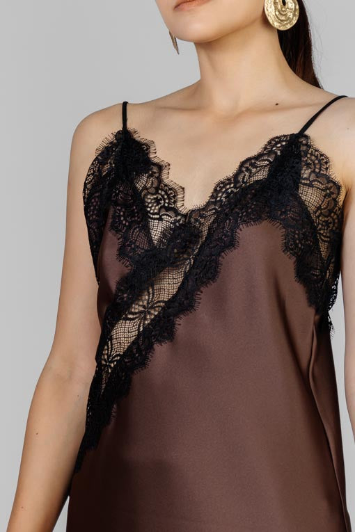 VESTIDO SATIN LENCERO