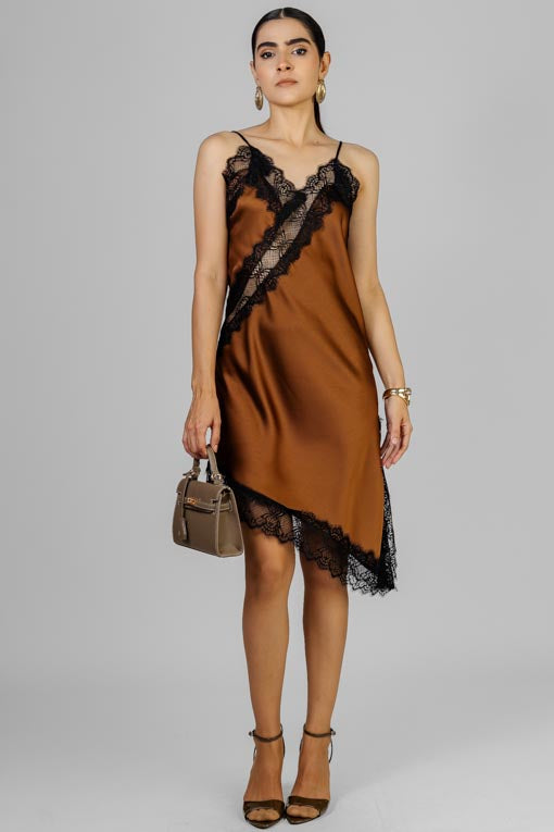 VESTIDO SATIN LENCERO