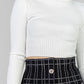 BLUSA ACANALADA CUELLO ALTO