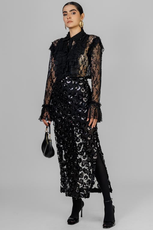 BLUSA ESCAROLAS ENCAJE