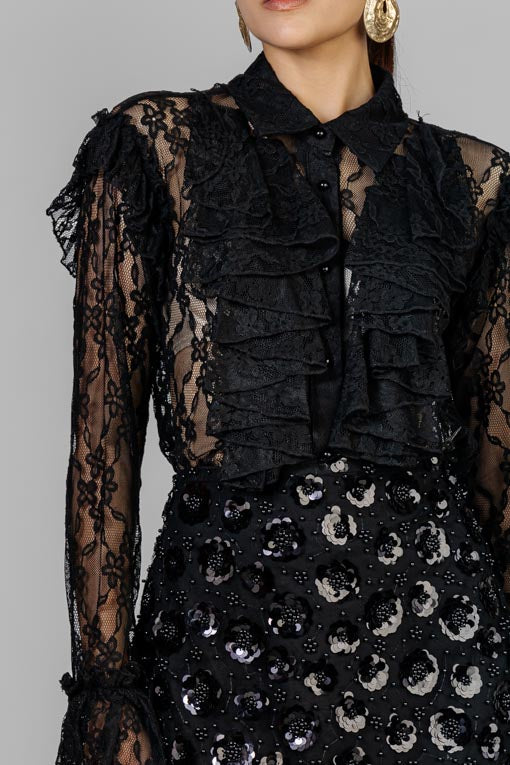 BLUSA ESCAROLAS ENCAJE