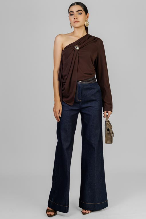 BLUSA DRAPE ASIMETRICA