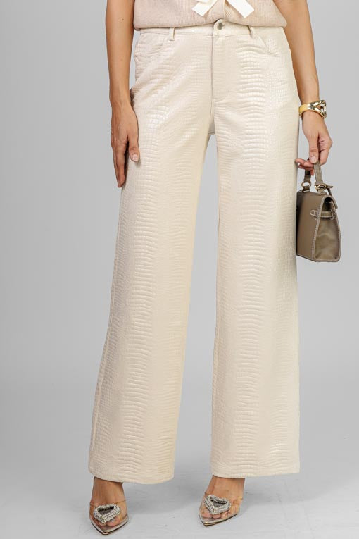 PANTALON IVORY CROC