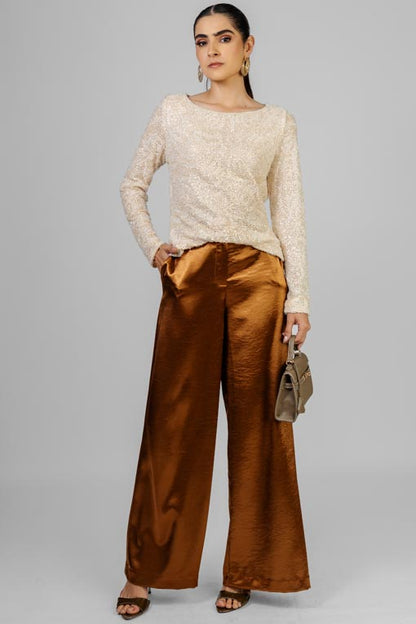 PANTALON SATINADO CINTURON