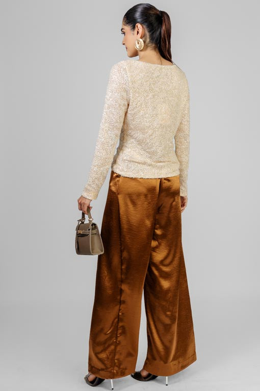 PANTALON SATINADO CINTURON