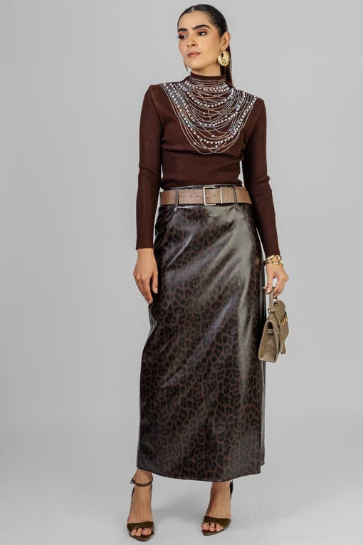 FALDA PRINT VINIPIEL