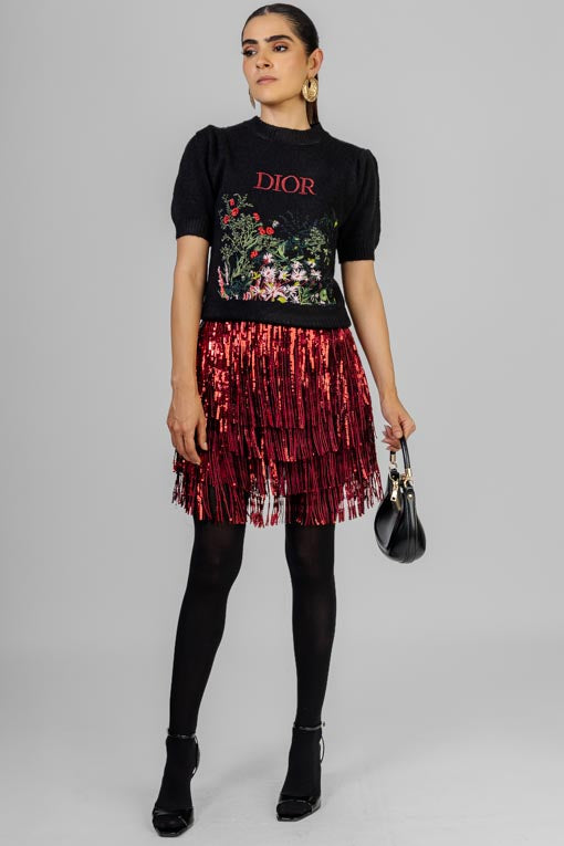 FALDA FLECOS LENTEJUELA