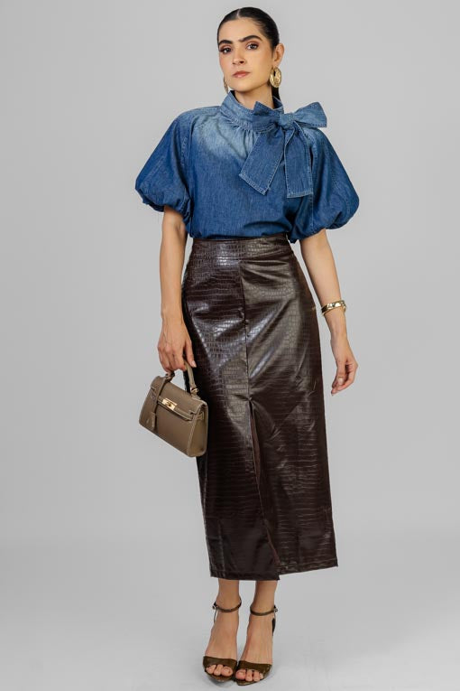 BLUSA DENIM BOW