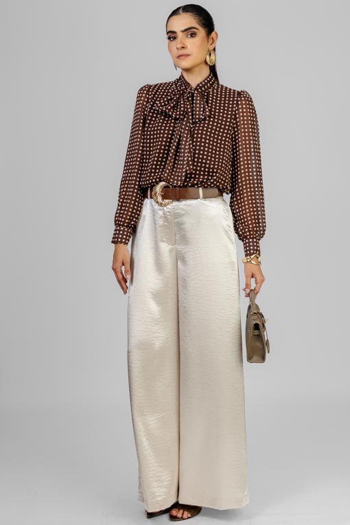 PANTALON SATINADO CINTURON