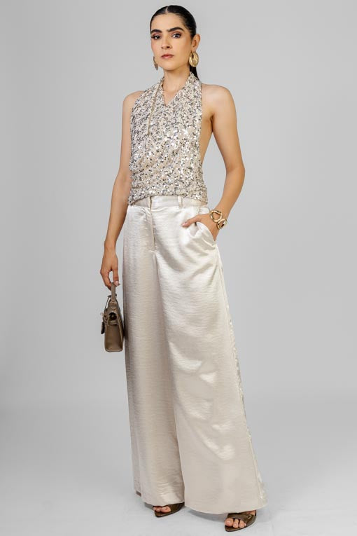 BLUSA HALTER LENTEJUELA