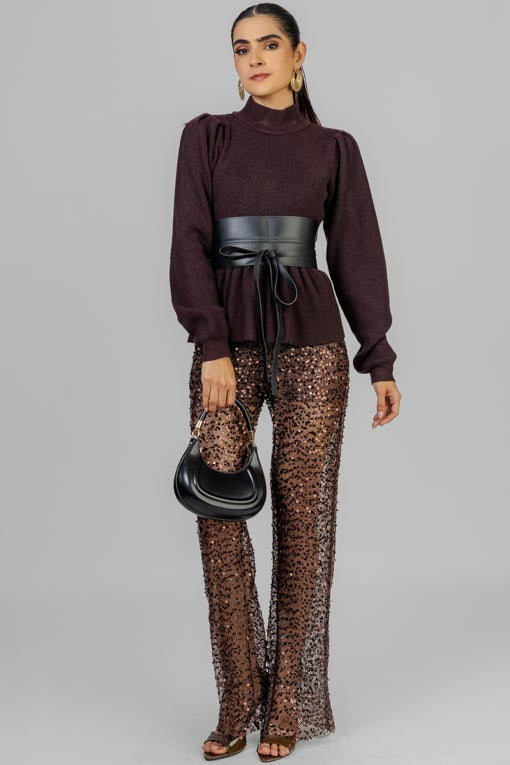 PANTALON LENTEJUELA MOKA