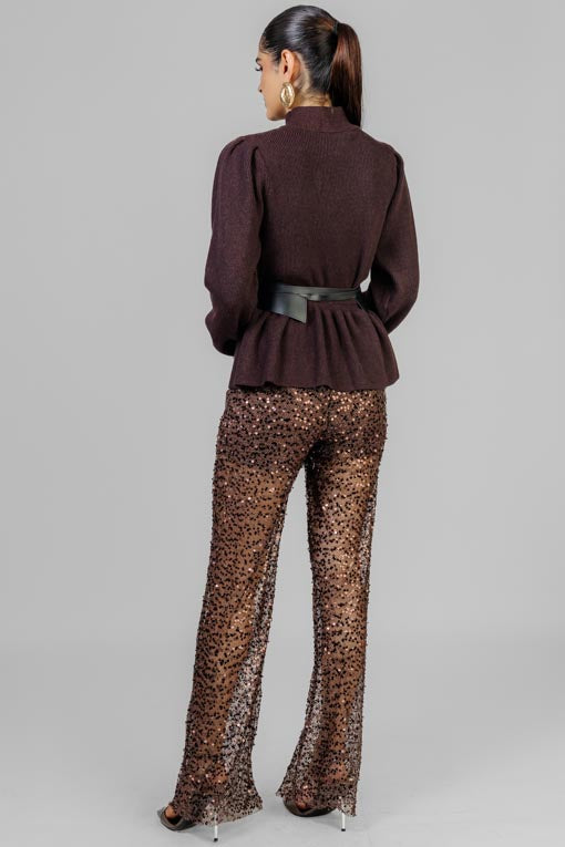 SUETER PEPLUM CHOCOLATES