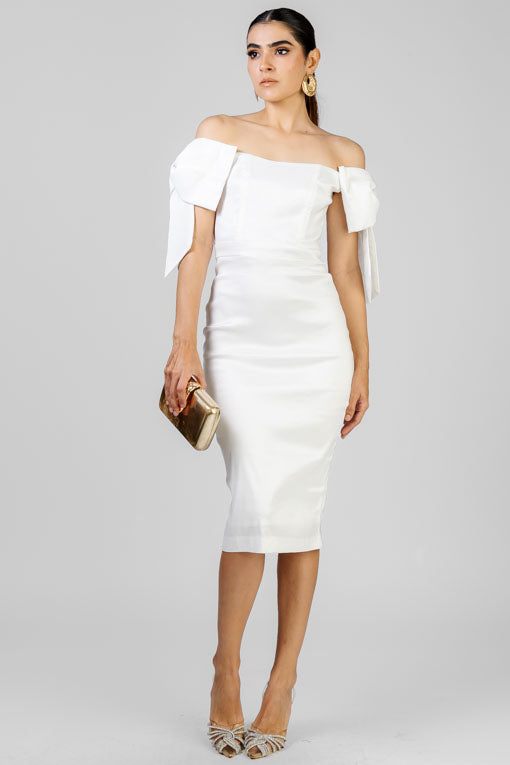 VESTIDO MOÑOS HOMBRO
