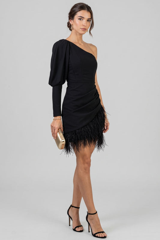 VESTIDO UNA MANGA ABULLONADA