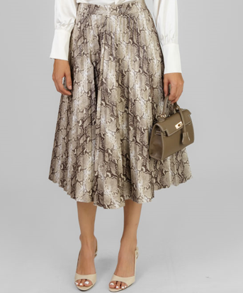 FALDA MIDI ESTAMPADO ANIMAL