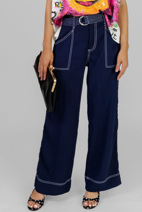 PANTALON AZUL CON PESPUNTES