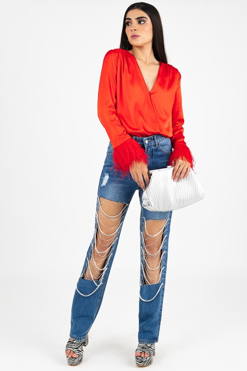 Pantiblusa Plumas Soly Duran Boutique